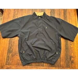 Austin Golf Collection Navy Short Sleeve Windbreaker Men's Size Large Vintage